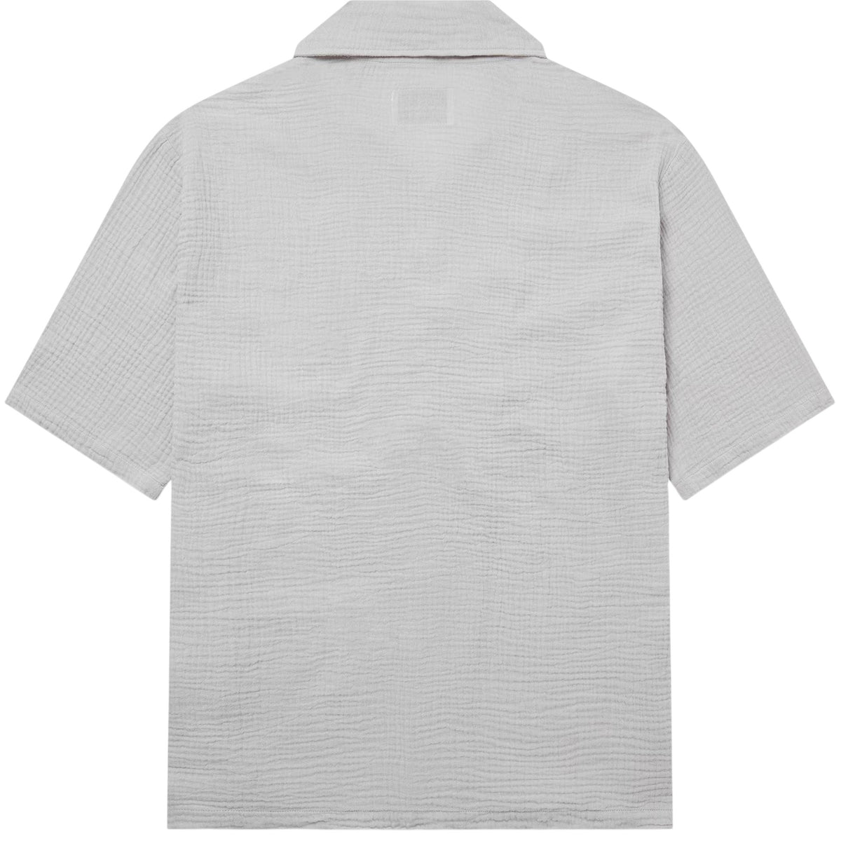 Light Grey - Back - Albam Mens Crinkled Relaxed Fit Holiday Shirt