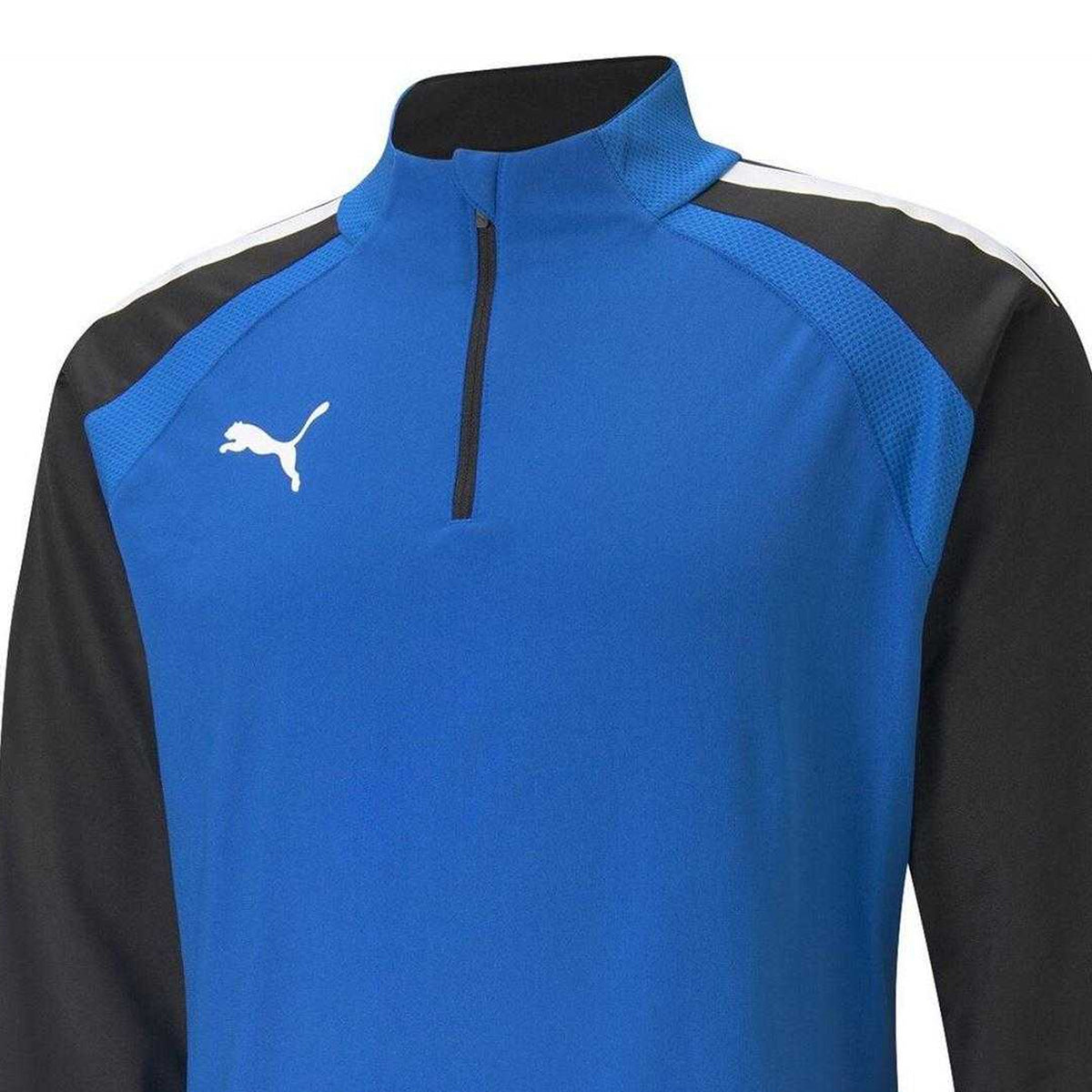 Electric Blue-Black - Side - Puma Mens Colour Block Top