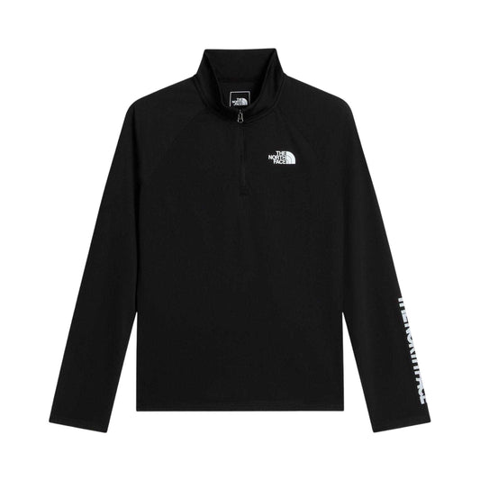 Graphic Black - Front - The North Face Childrens-Kids Flex Quarter Zip Base Layer Top