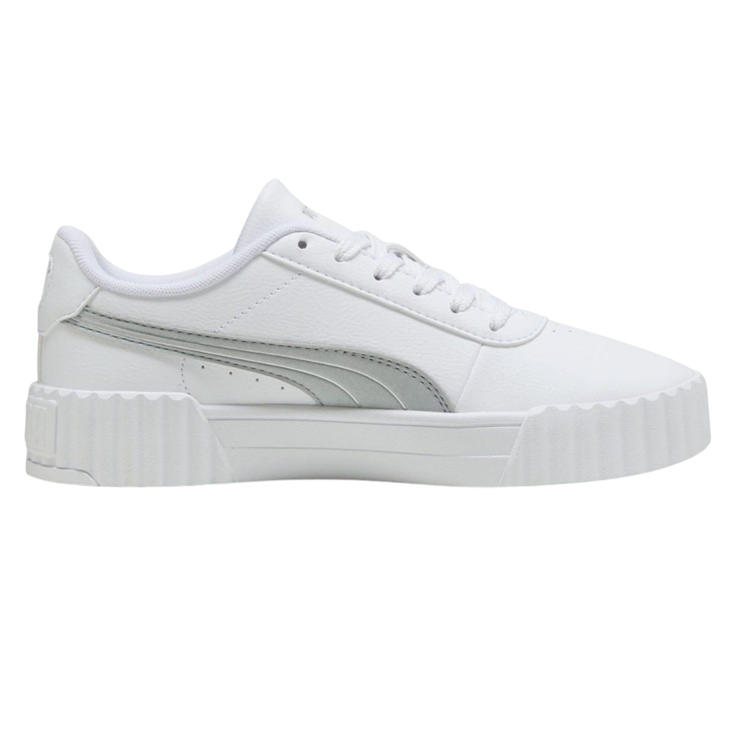White-Silver - Back - Lacoste Womens-Ladies Carina 3.0 Trainers
