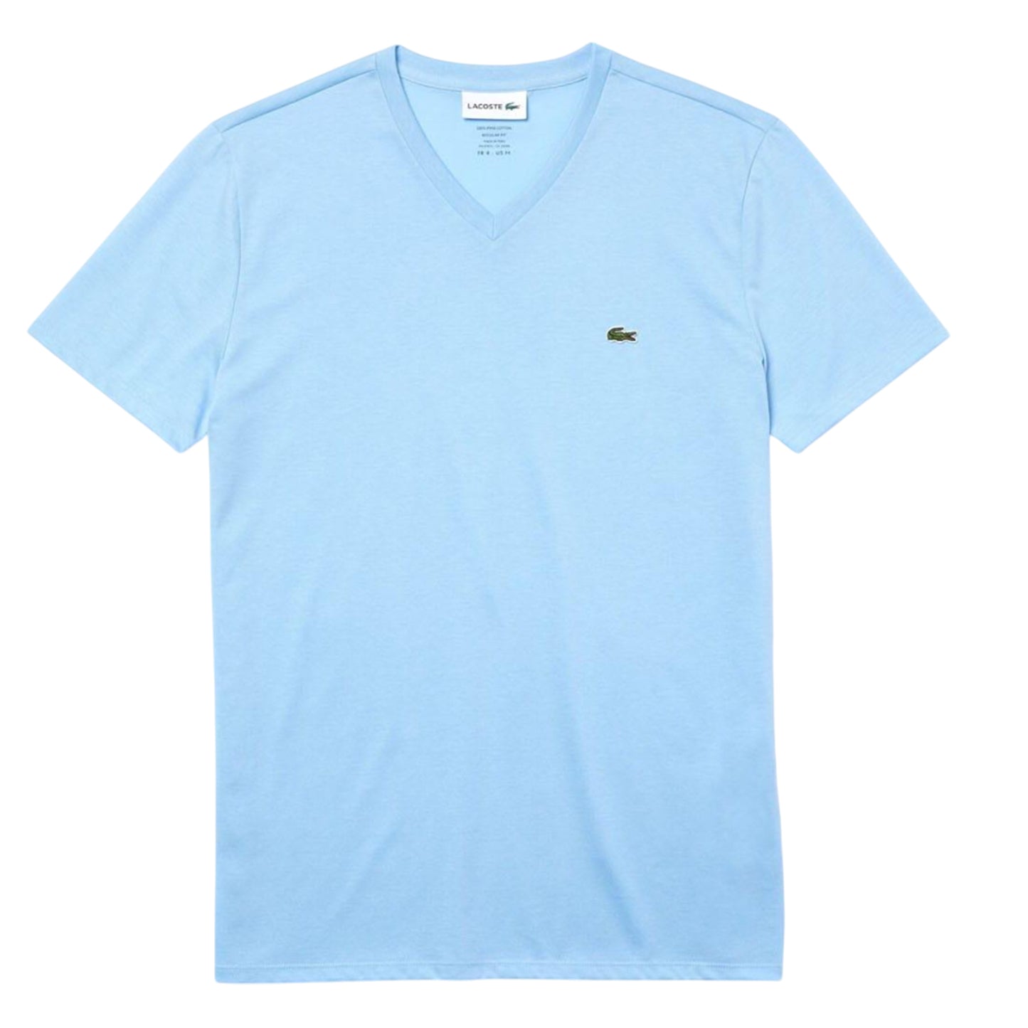 Light Blue - Front - Lacoste Mens Pima Cotton V Neck T-Shirt