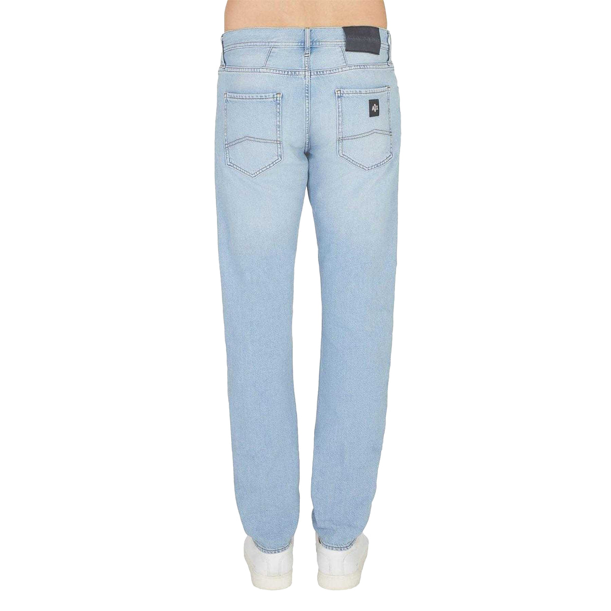 Indigo Faded - Back - Armani Exchange Mens Cotton Twill Slim Jeans