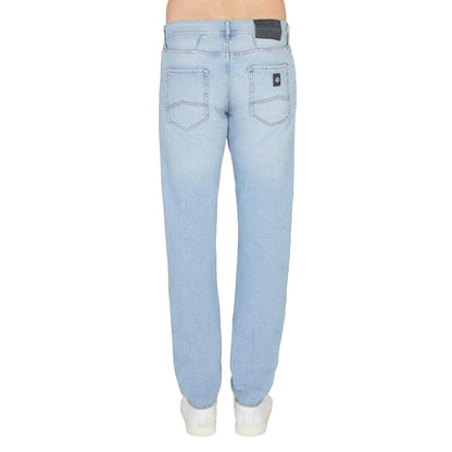 Indigo Faded - Back - Armani Exchange Mens Cotton Twill Slim Jeans