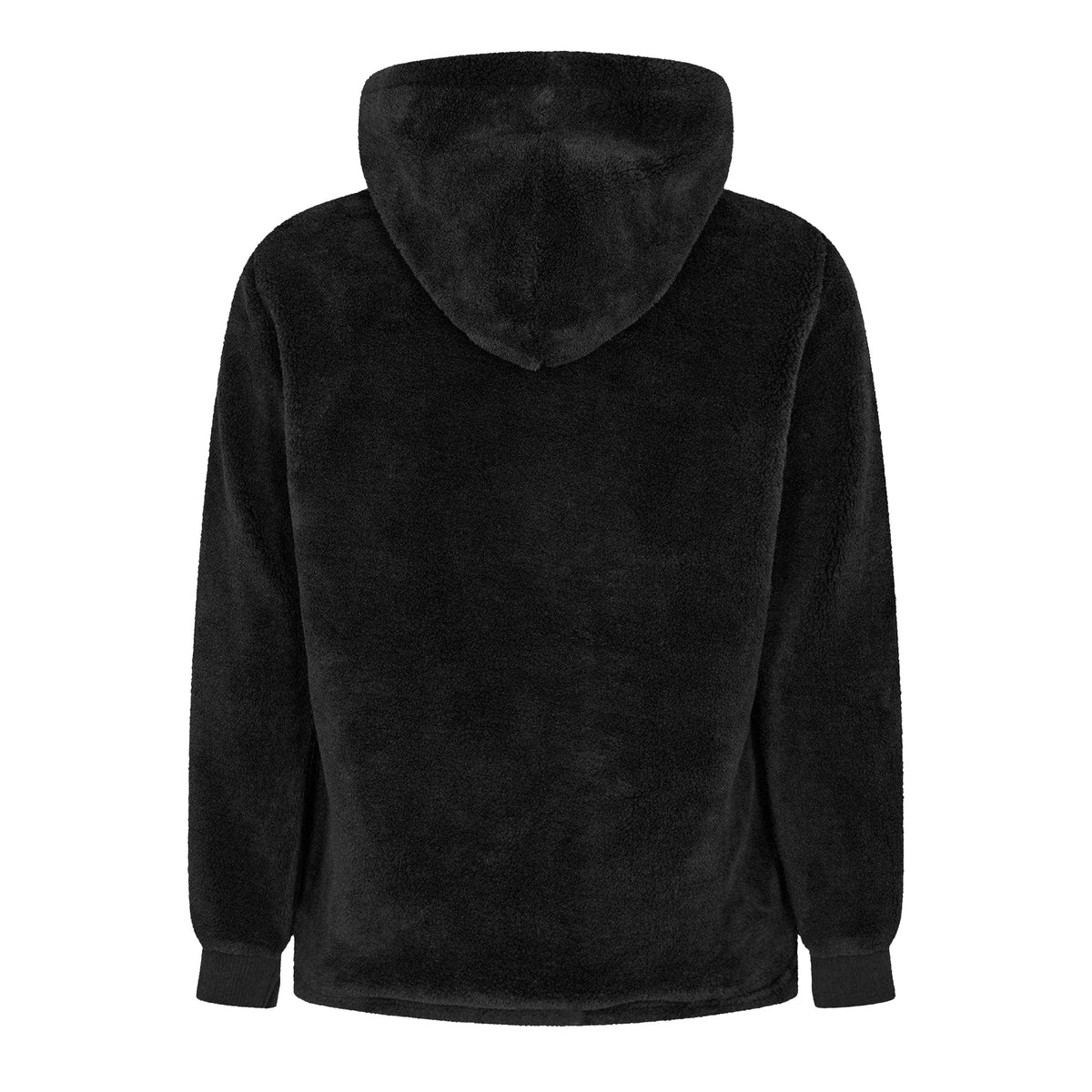 Black - Back - MKI MIYUKI ZOKU Mens Sherpa Half Zip Relaxed Fit Hoodie