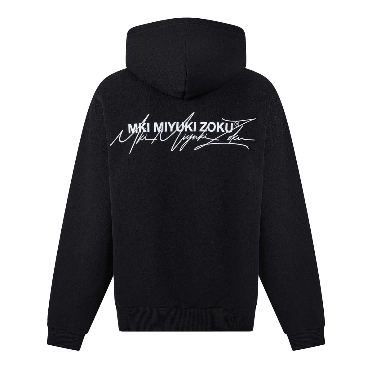 Black-Grey - Back - MKI MIYUKI ZOKU Mens Script Hoodie