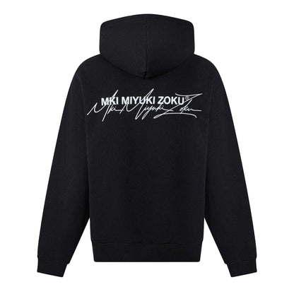 Black-Grey - Back - MKI MIYUKI ZOKU Mens Script Hoodie