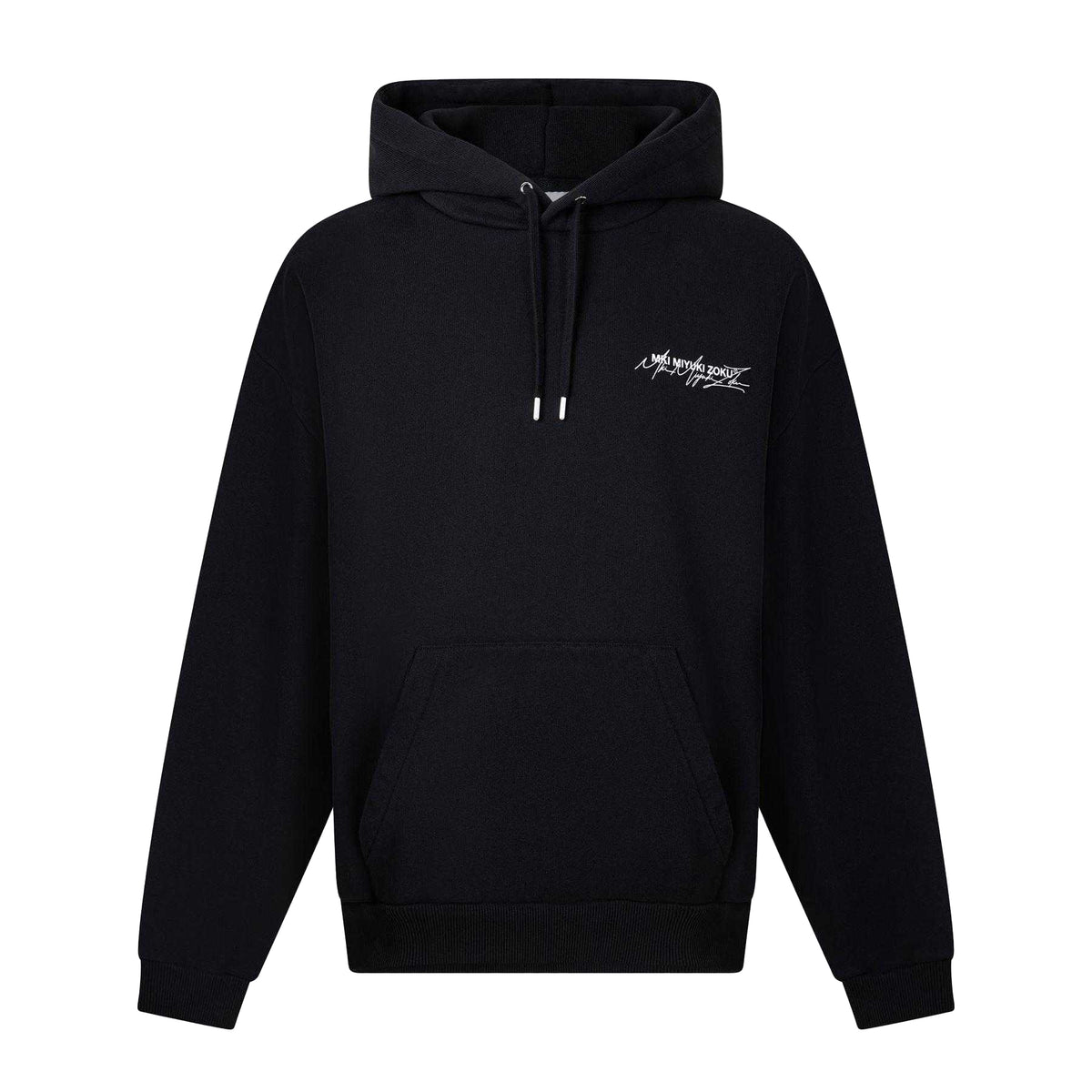 Black-Grey - Front - MKI MIYUKI ZOKU Mens Script Hoodie