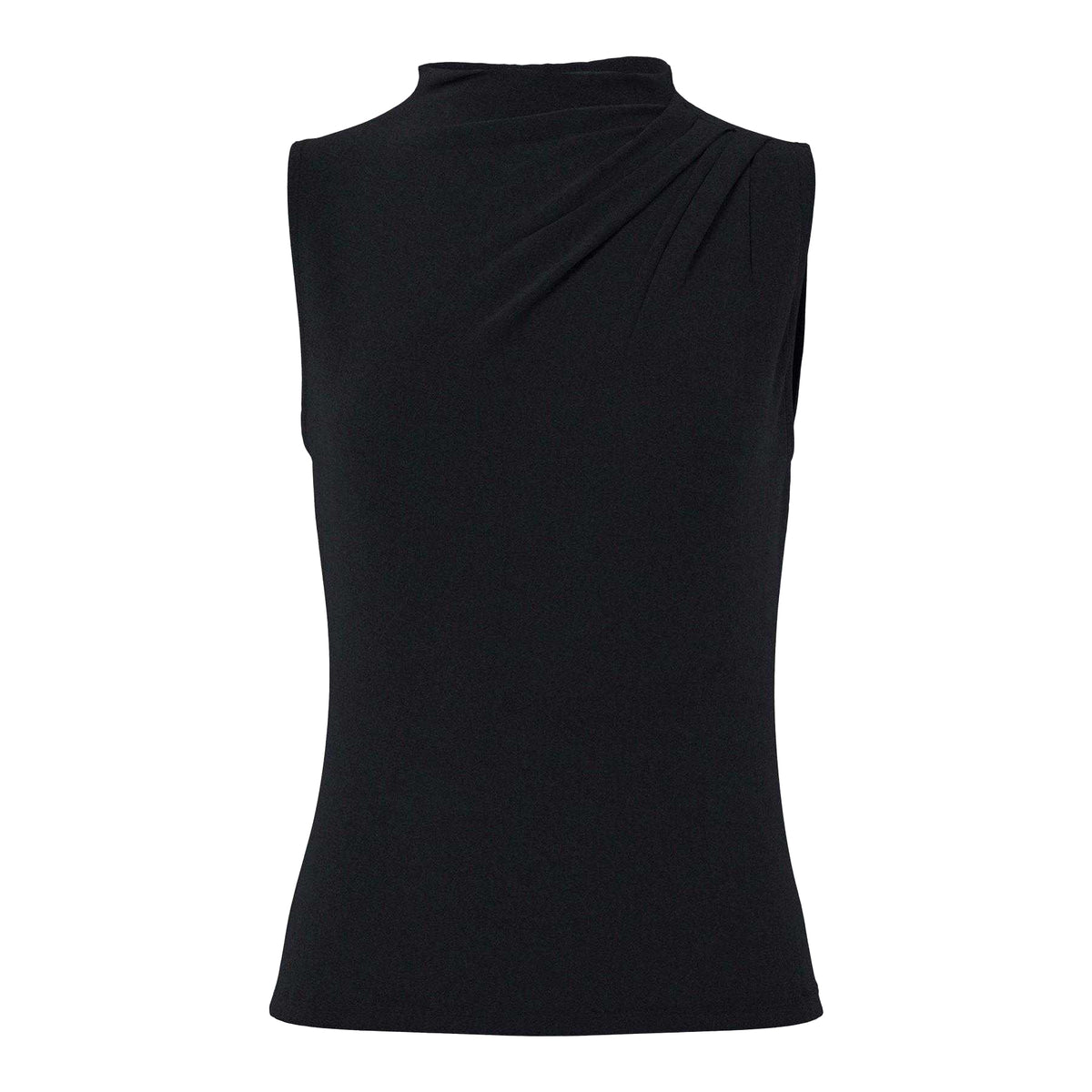 Black - Front - Pieces Womens-Ladies Madison Draped Top