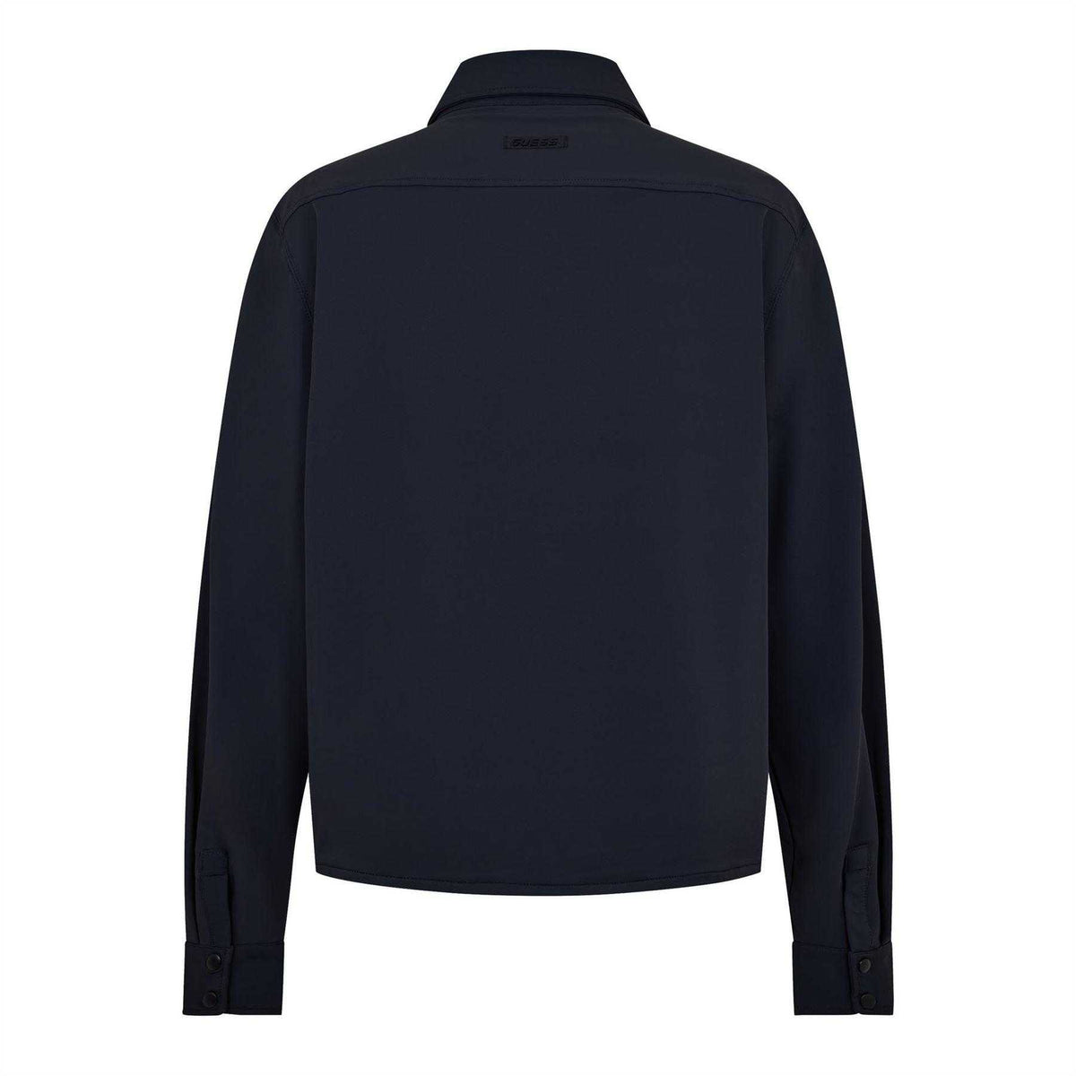 Jet Black - Back - Guess Mens Achille Plain Overshirt