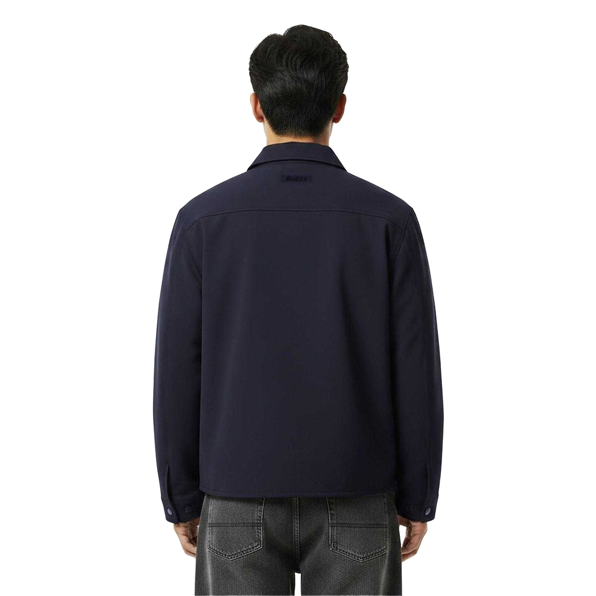 Jet Black - Lifestyle - Guess Mens Achille Plain Overshirt