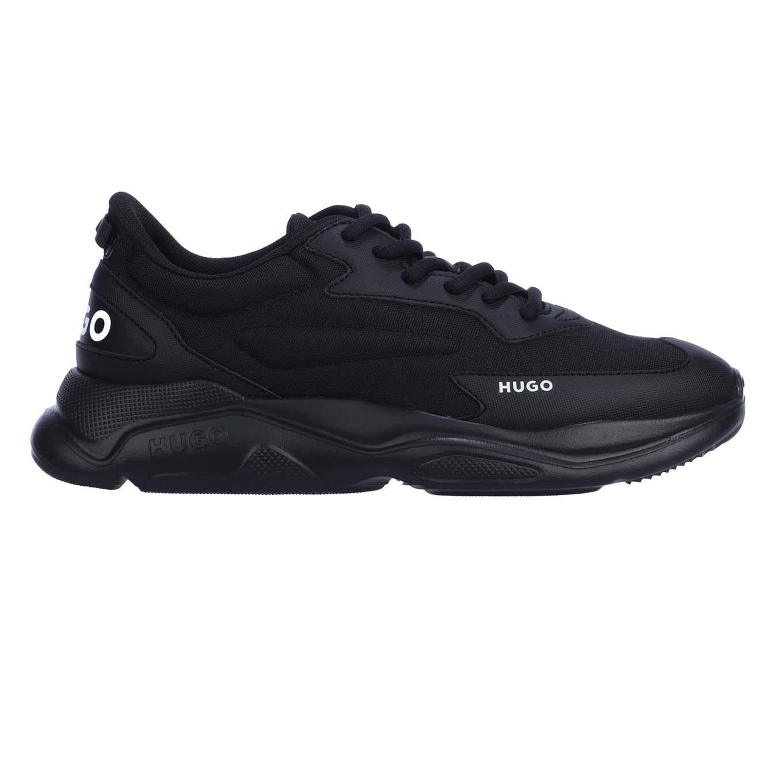 Black - Side - Hugo Womens-Ladies Leon Running Trainers