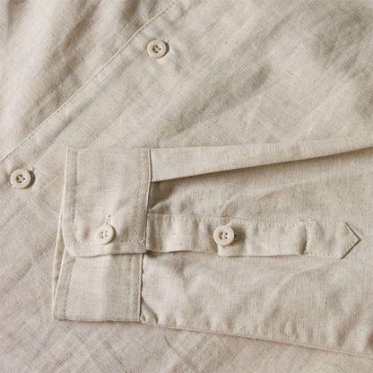 Oatmeal - Lifestyle - Belier Mens Linen Long-Sleeved Shirt