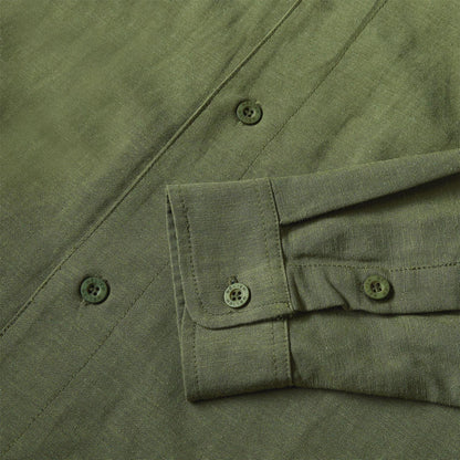 Olive - Lifestyle - Belier Mens Linen Long-Sleeved Shirt