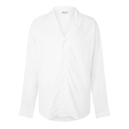 White - Front - Belier Mens Linen Long-Sleeved Shirt
