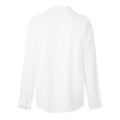 White - Back - Belier Mens Linen Long-Sleeved Shirt