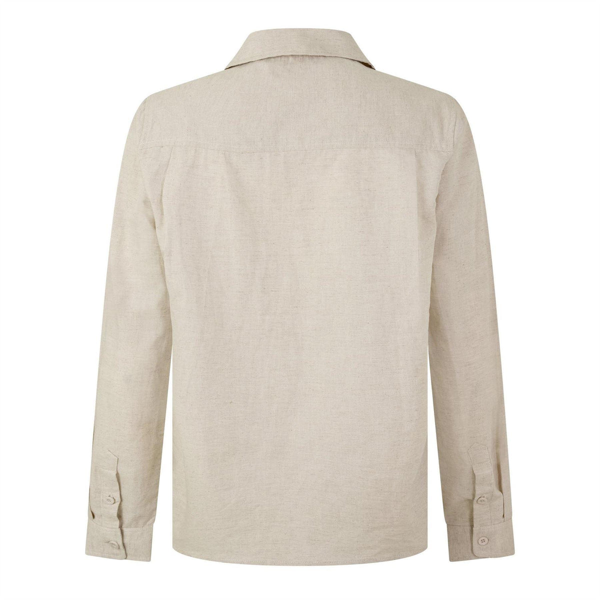 Oatmeal - Back - Belier Mens Linen Long-Sleeved Shirt