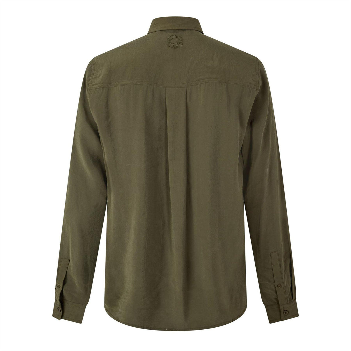 Olive - Back - Belier Mens Pocket Long-Sleeved Shirt