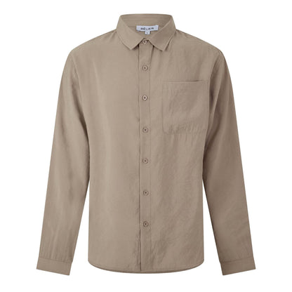 Taupe - Front - Belier Mens Pocket Long-Sleeved Shirt