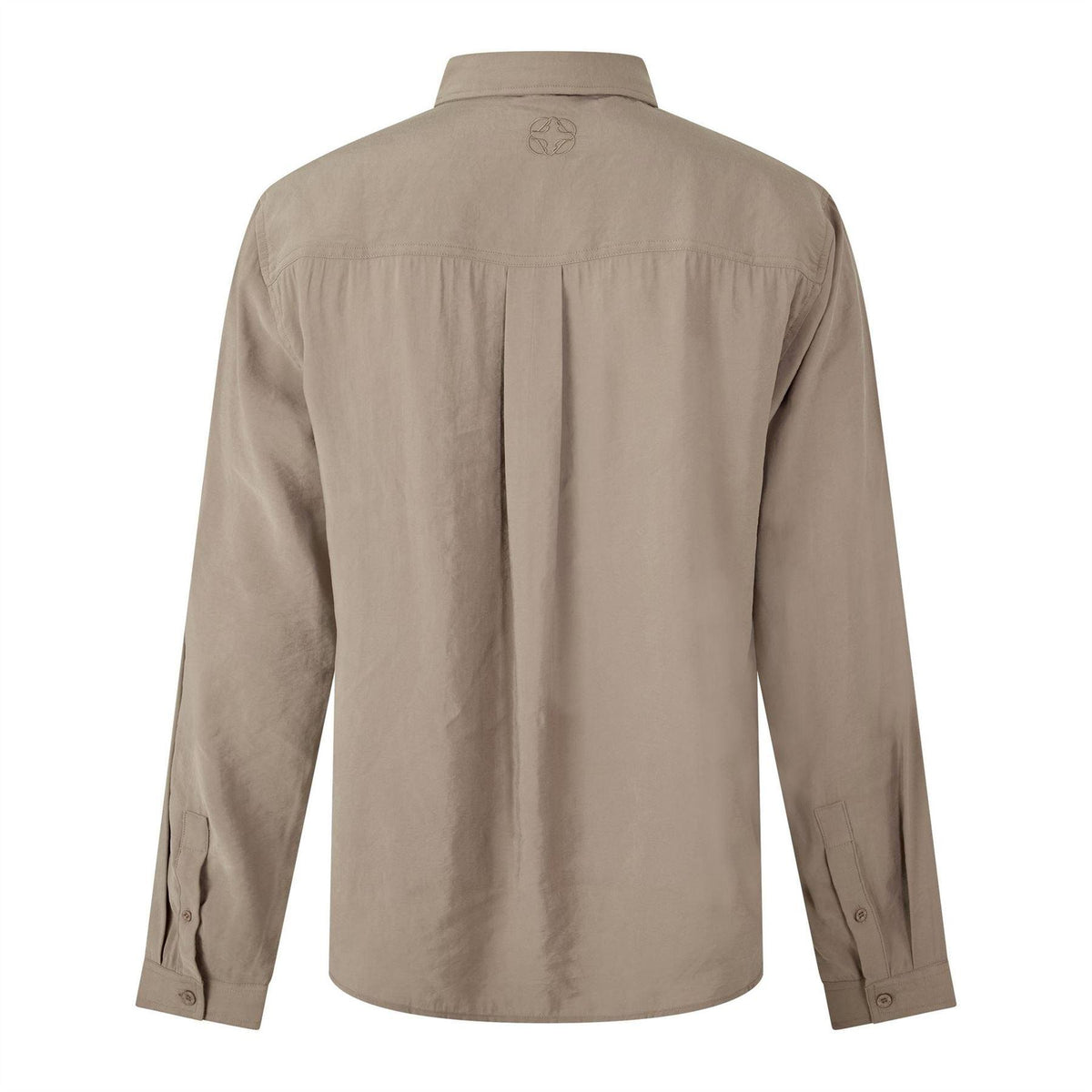 Taupe - Back - Belier Mens Pocket Long-Sleeved Shirt