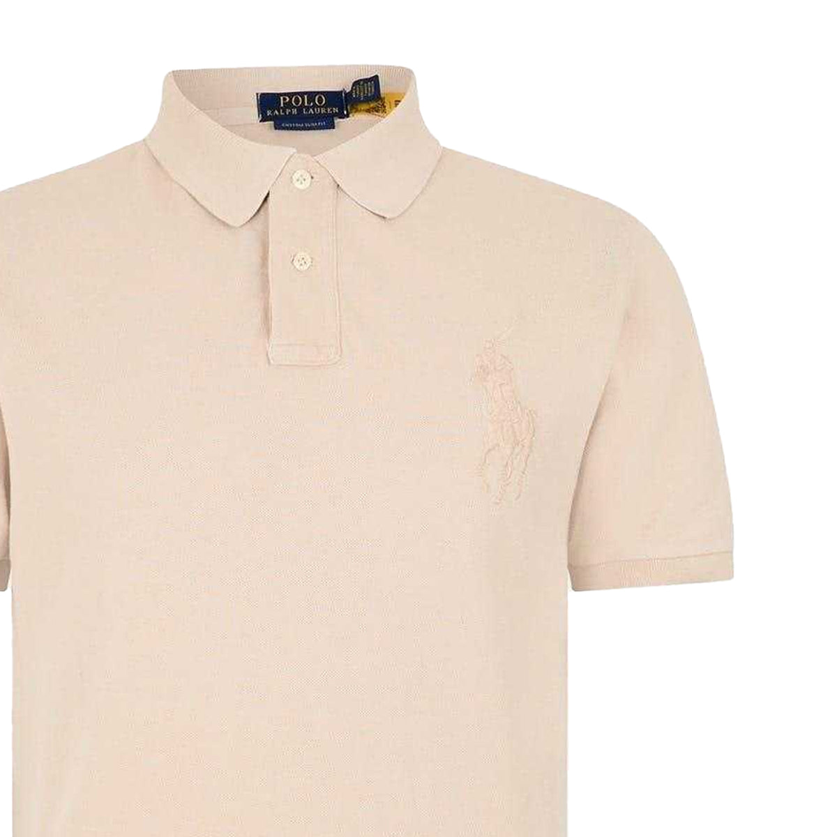 Stone Grey - Side - Ralph Lauren Mens Slim Short-Sleeved Polo Shirt