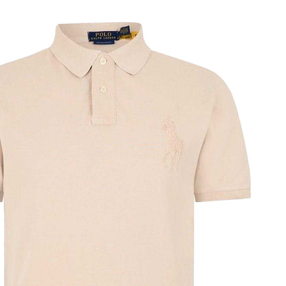 Stone Grey - Side - Ralph Lauren Mens Slim Short-Sleeved Polo Shirt