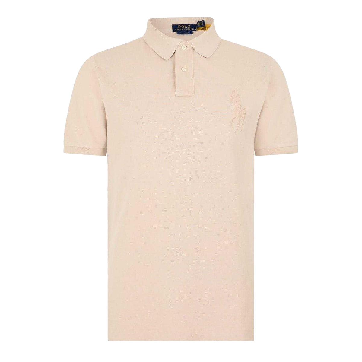 Stone Grey - Front - Ralph Lauren Mens Slim Short-Sleeved Polo Shirt