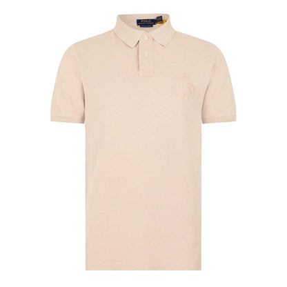 Stone Grey - Front - Ralph Lauren Mens Slim Short-Sleeved Polo Shirt