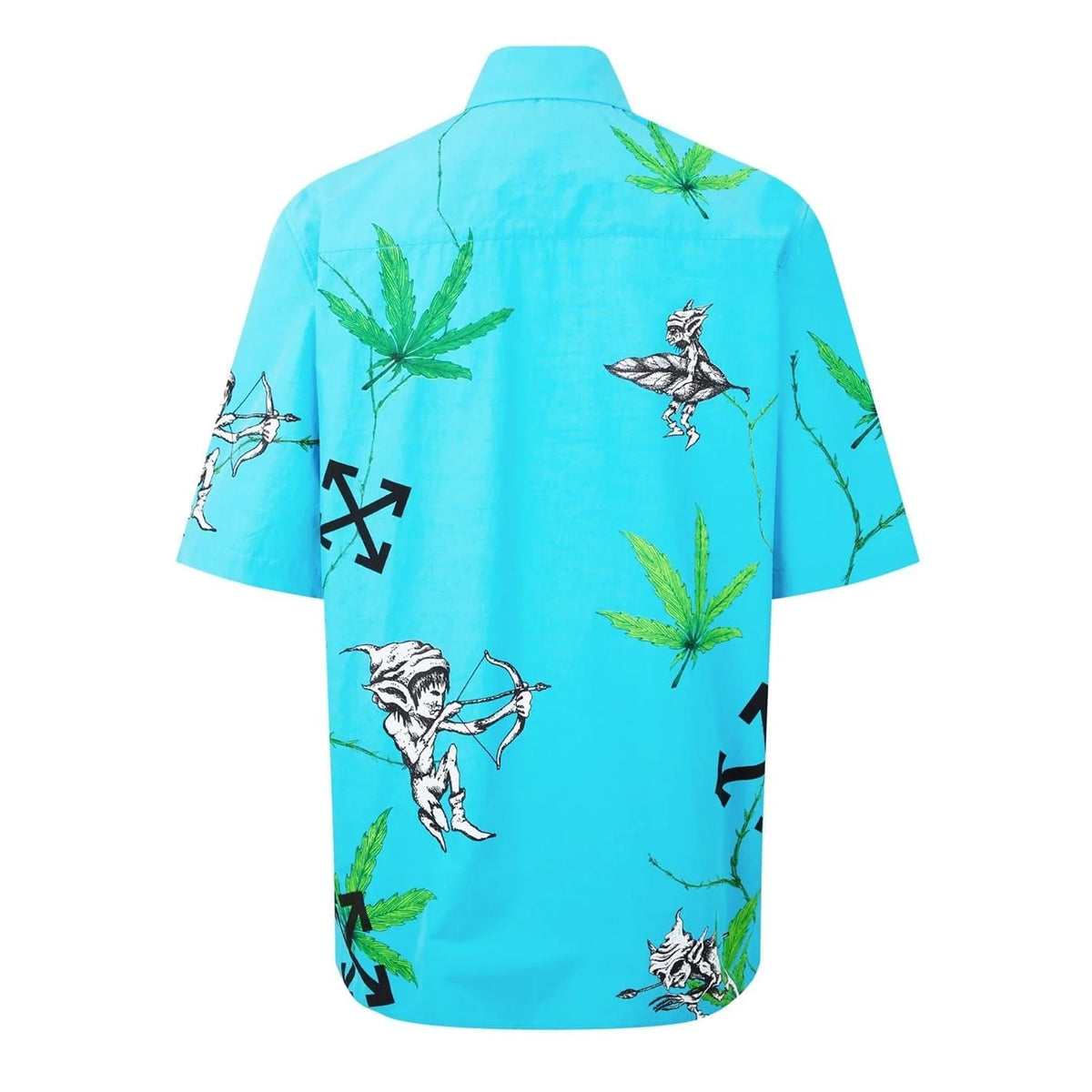 Blue - Back - Off White Mens Virgil Leaves Relaxed Fit Shirt