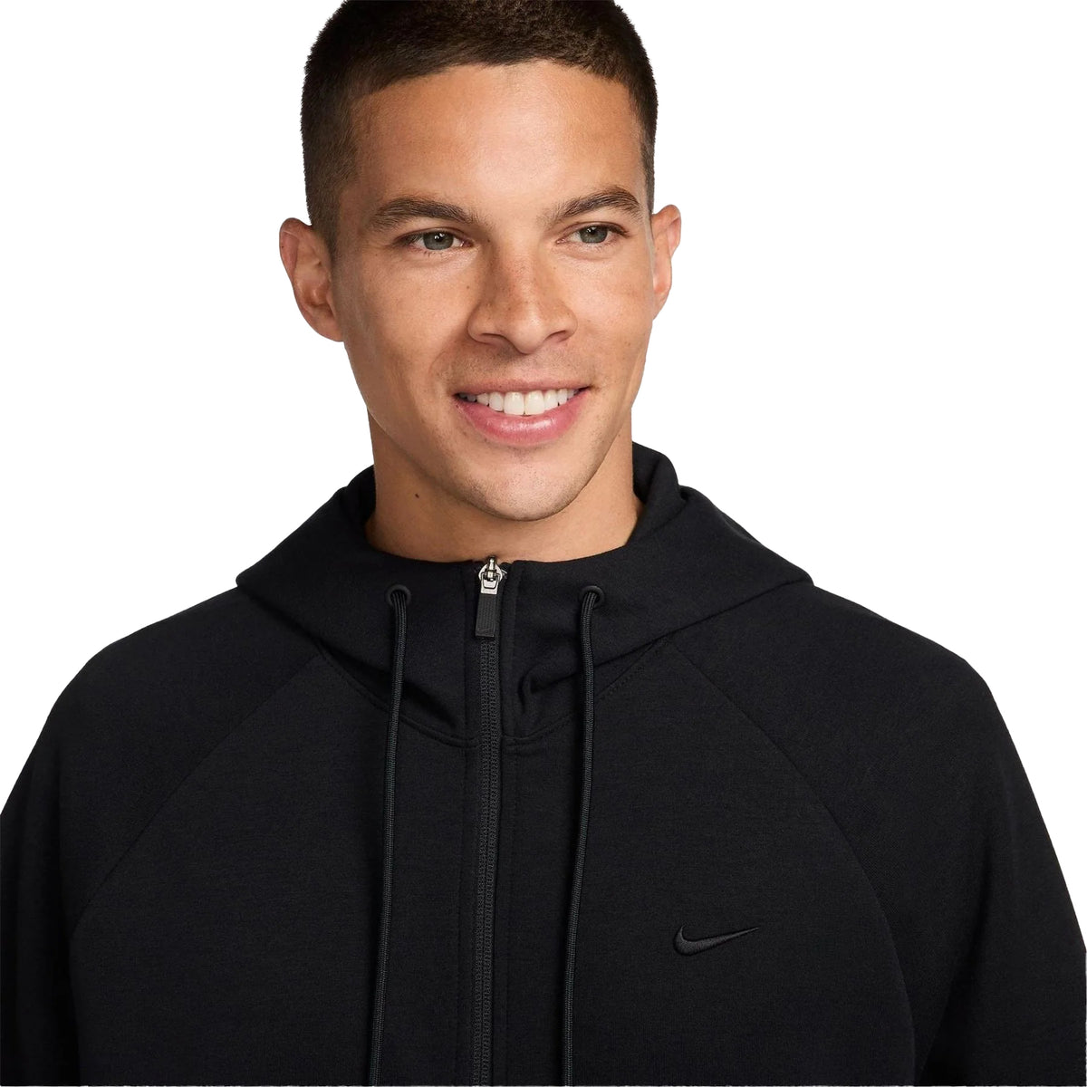 Black - Close up - Nike Mens Dri-FIT Full Zip Hoodie