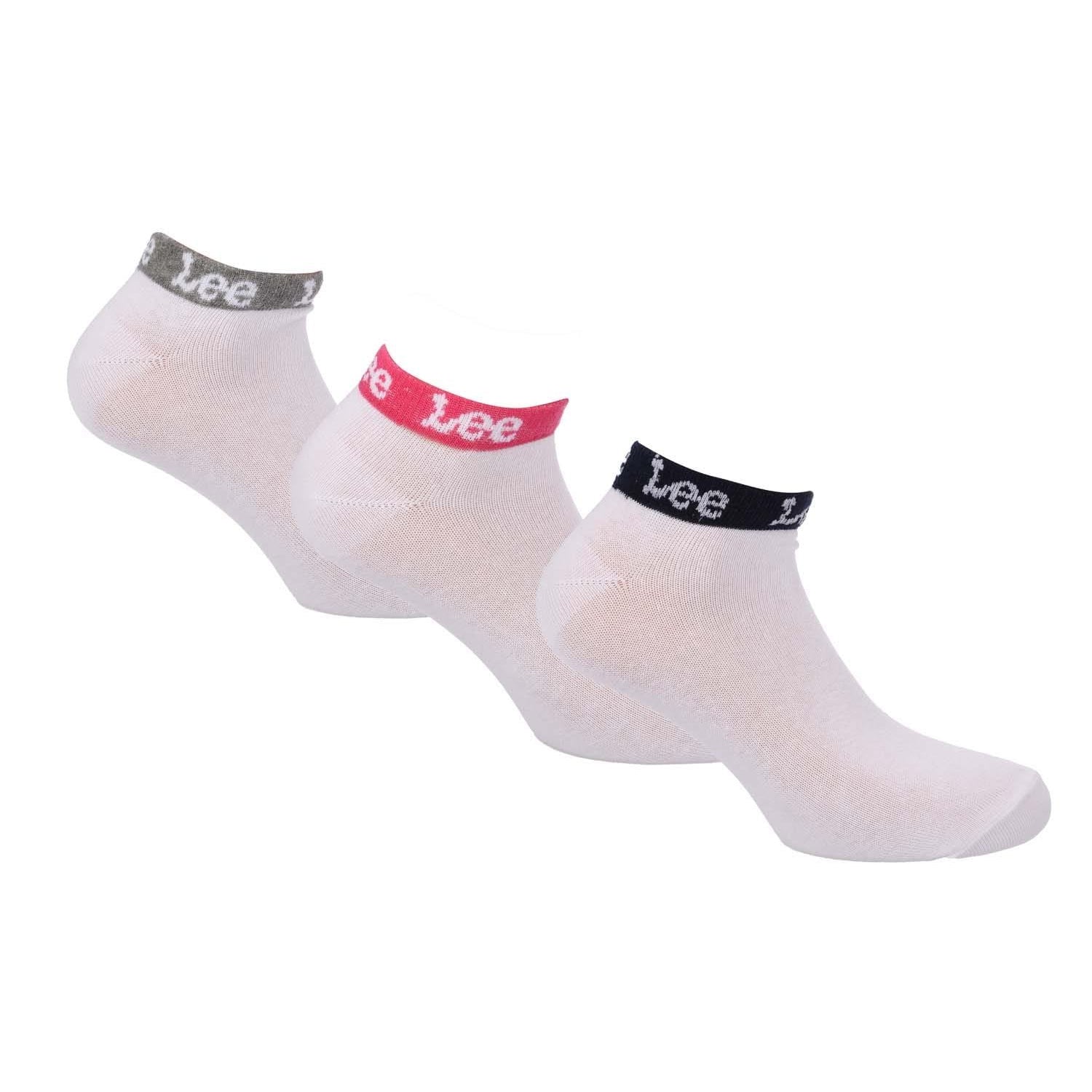 White - Front - Lee Unisex Adult Trainer Liner Socks (Pack of 3)