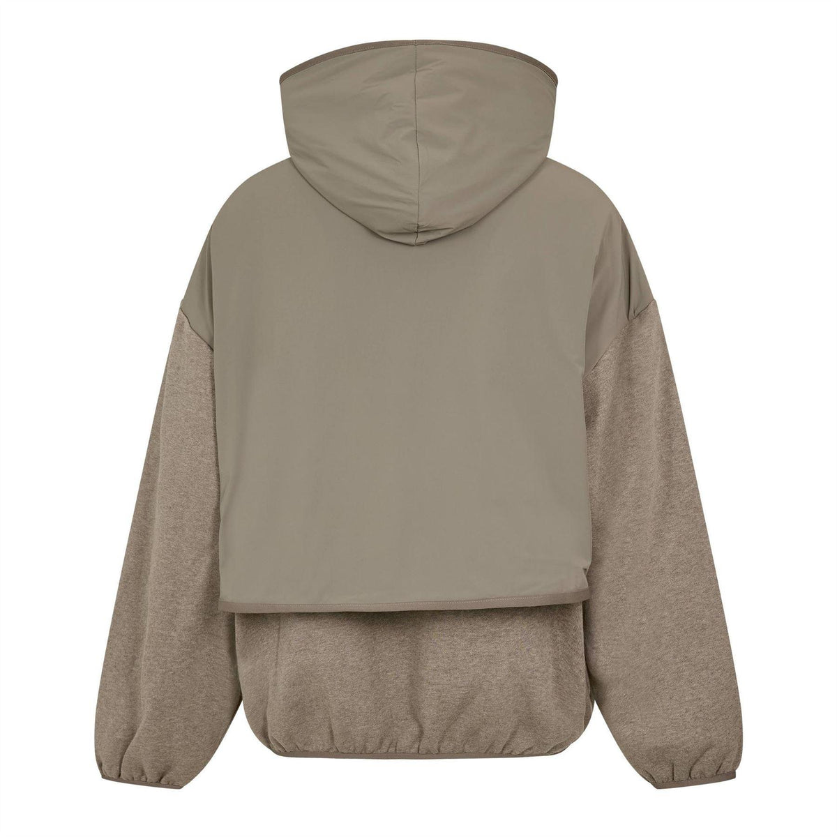 Dust-Heather Grey - Back - Fear Of God Essentials Mens Layered Relaxed Fit Pullover Hoodie