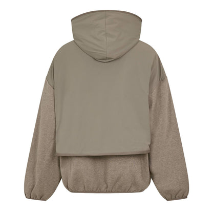 Dust-Heather Grey - Back - Fear Of God Essentials Mens Layered Relaxed Fit Pullover Hoodie