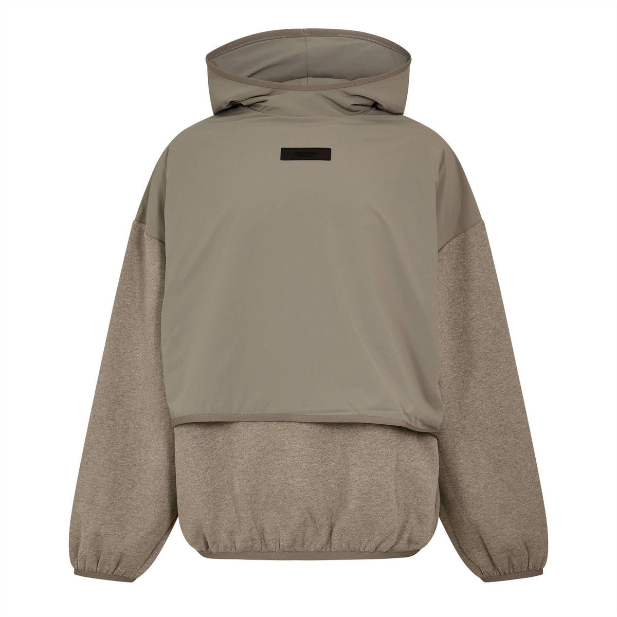 Dust-Heather Grey - Front - Fear Of God Essentials Mens Layered Relaxed Fit Pullover Hoodie