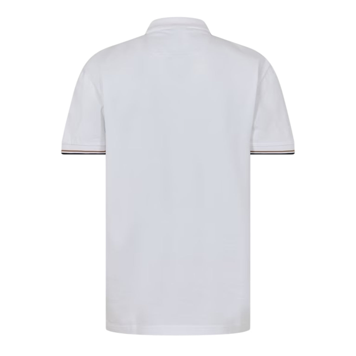 White - Back - Boss Mens Pima Logo Regular Short-Sleeved Polo Shirt