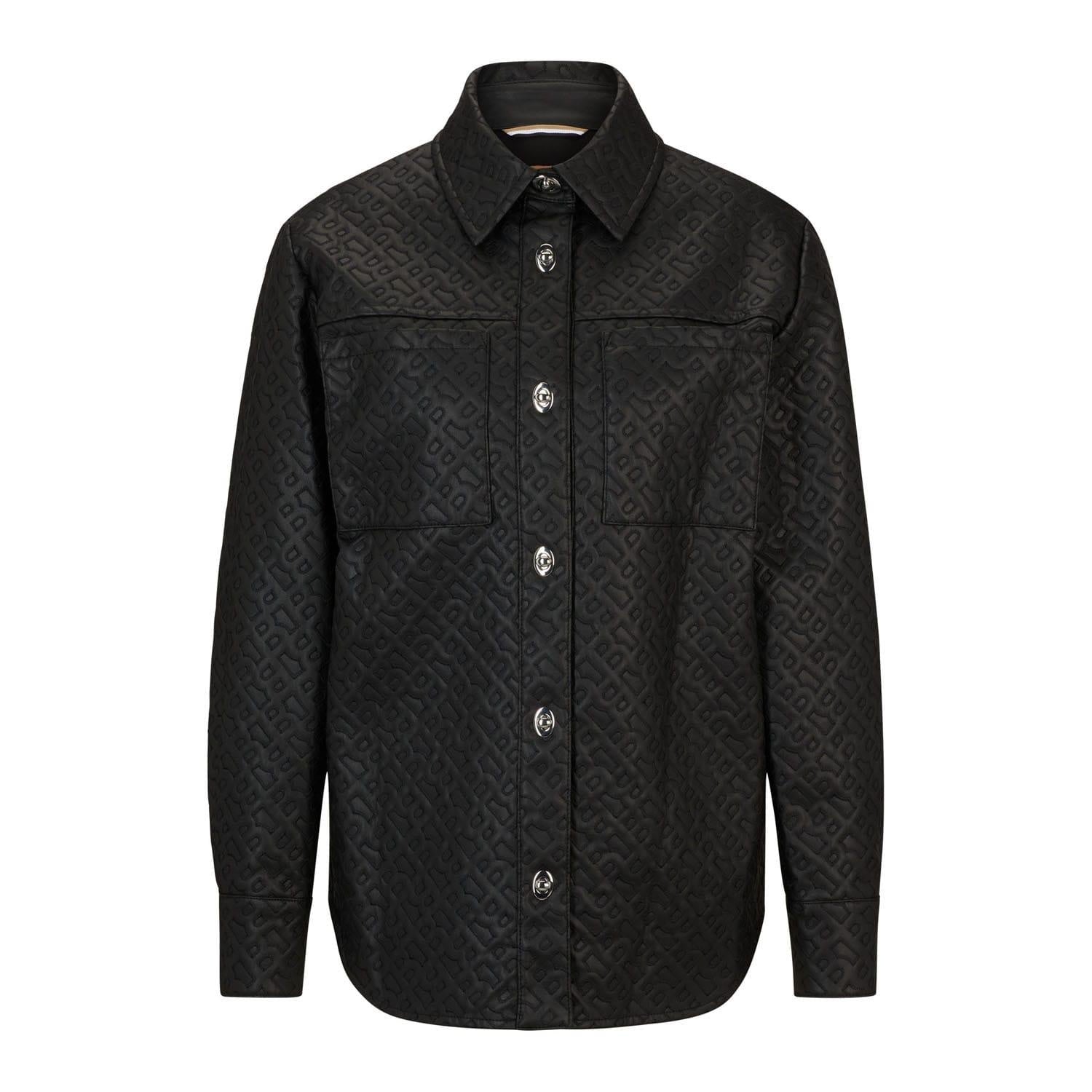 Black - Front - Boss Womens-Ladies Monogram Embossed Shirt