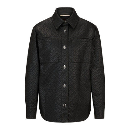 Black - Front - Boss Womens-Ladies Monogram Embossed Shirt