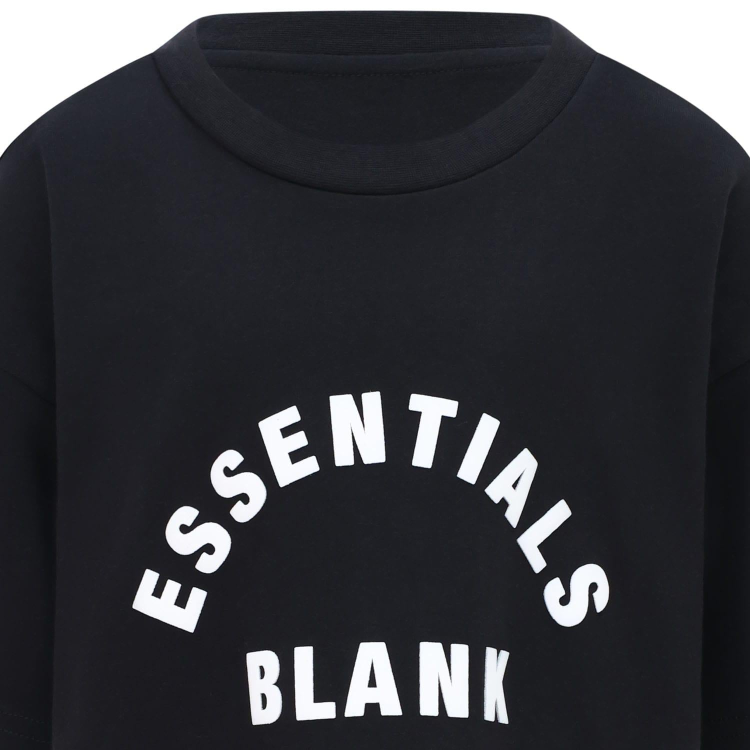 Black - Side - Blank Essentials Boys Regular T-Shirt