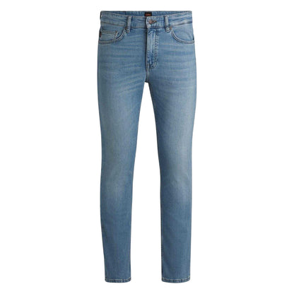 Bright Blue - Front - Boss Mens Delaware Denim Slim Jeans