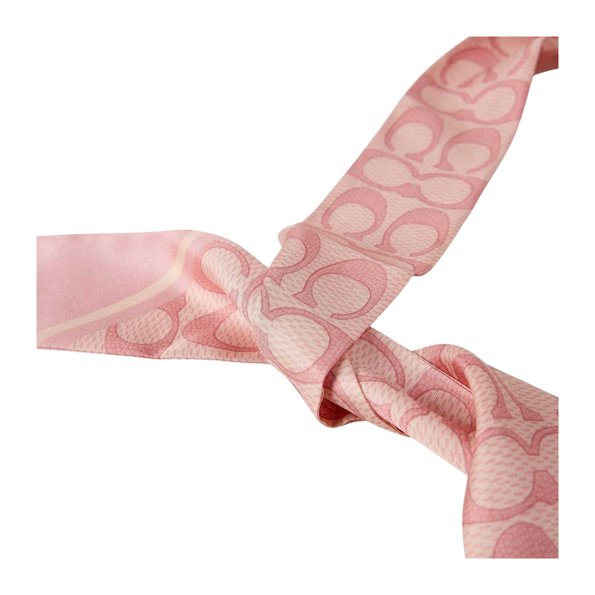 Soft Pink - Back - Coach Womens-Ladies Signature Textured Silk Scarf