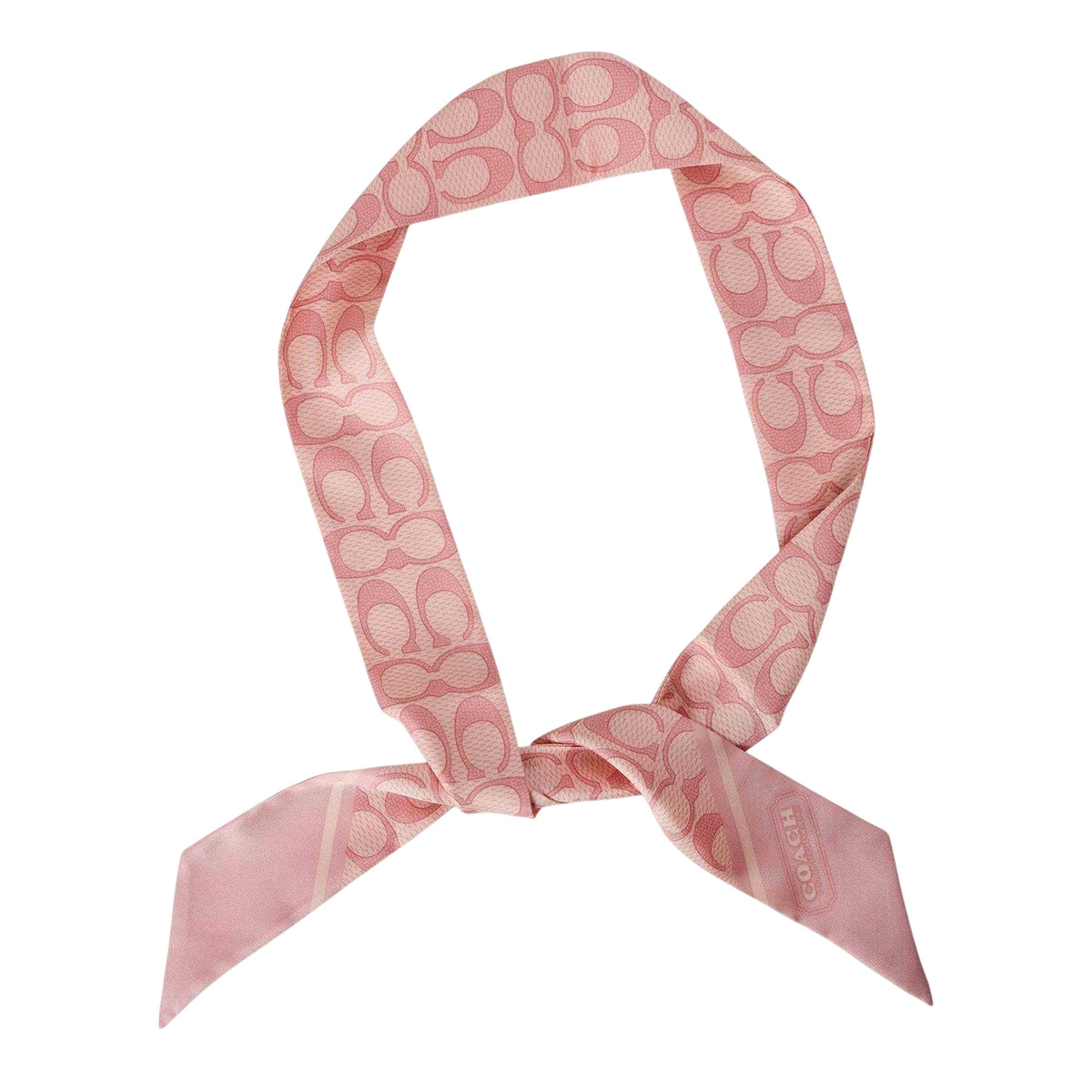 Soft Pink - Front - Coach Womens-Ladies Signature Textured Silk Scarf