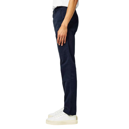 Navy - Side - Boss Mens Plain Slim Chinos