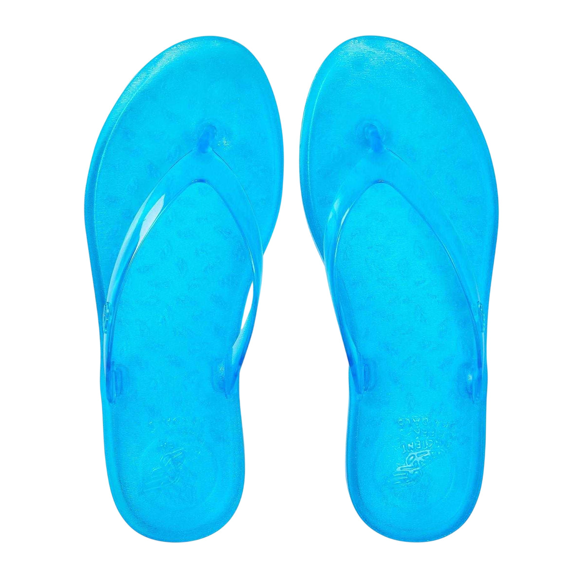 Blue - Side - Ancient Greek Sandals Womens-Ladies Jelly Thong Strap Flip Flops