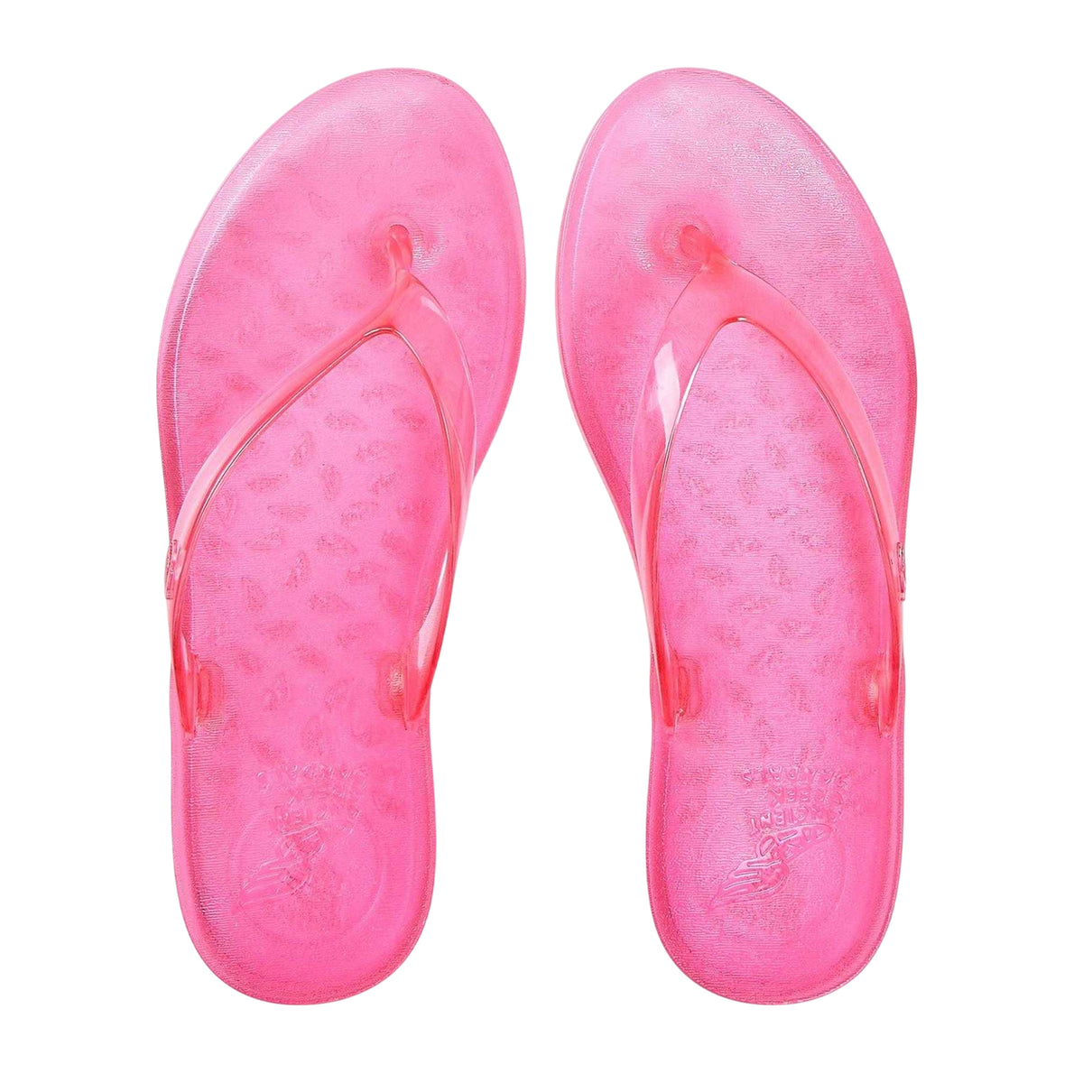 Pink - Side - Ancient Greek Sandals Womens-Ladies Jelly Thong Strap Flip Flops
