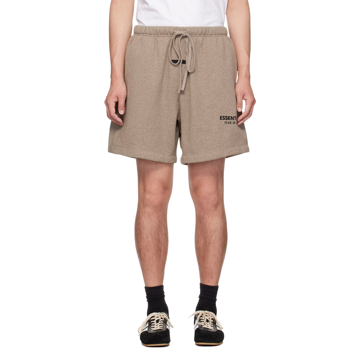 Brown - Side - Fear Of God Essentials Womens-Ladies Fleece Shorts