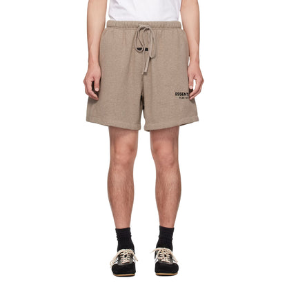 Brown - Side - Fear Of God Essentials Womens-Ladies Fleece Shorts