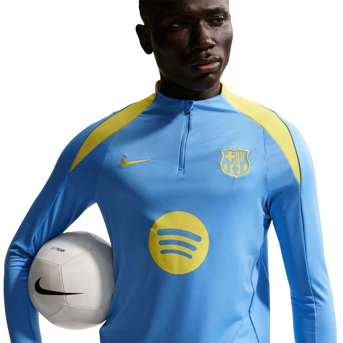 Blue-Yellow - Pack Shot - Nike Mens FC Barcelona Long-Sleeved Drill Top