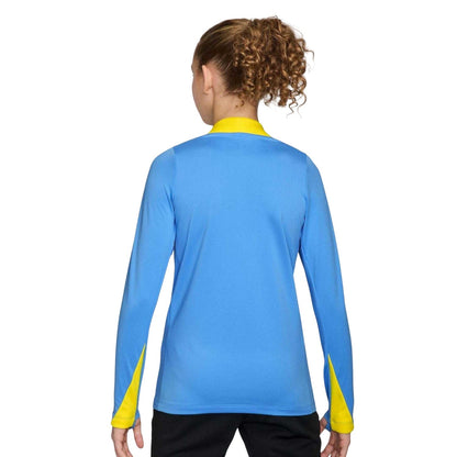 Blue-Yellow - Back - Nike Childrens-Kids FC Barcelona Lightweight Drill Top