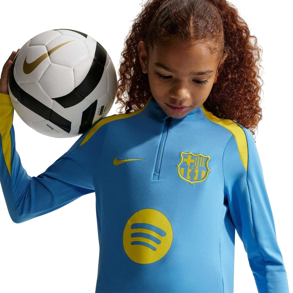 Blue-Yellow - Pack Shot - Nike Childrens-Kids FC Barcelona Lightweight Drill Top