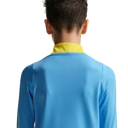 Blue-Yellow - Close up - Nike Childrens-Kids FC Barcelona Lightweight Drill Top