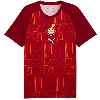 Red-Green - Front - Puma Mens World Cup 2026 Ghana Crew Neck Short-Sleeved Football Shirt